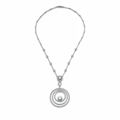 Graff Graff Platinum And White Gold Diamond Microset Bulls' Eye Necklace