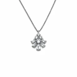 Graff Graff White Emerald Cut And Round Diamond Pendant Necklace