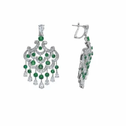 Graff Graff White Gold Diamond And Emerald Chandelier Earrings -Horaluxis Sales Store graff white gold diamond and emerald chandelier earrings graff 40420904796404