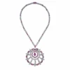 Graff Graff White Gold Diamond And Pink Sapphire Large Snowflake Necklace
