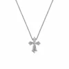 Jewels Aficionado Kite Shape Platinum Diamond Cross Pendant Necklace