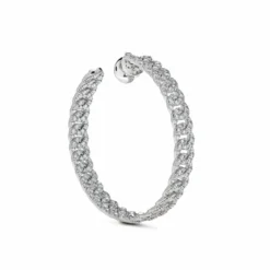 Jewels Aficionado Large Pavé Diamond Chain Link Hoop Earrings -Horaluxis Sales Store large pave diamond chain link hoop earrings wrist aficionado 40264321433844