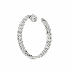 Jewels Aficionado Large Pavé Diamond Chain Link Hoop Earrings -Horaluxis Sales Store large pave diamond chain link hoop earrings wrist aficionado 40264346271988