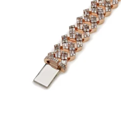 Jewels Aficionado Mens Baguette Diamond Chain Rose Gold Necklace -Horaluxis Sales Store mens baguette diamond chain rg necklace mn309r 3 wrist aficionado 40263167672564