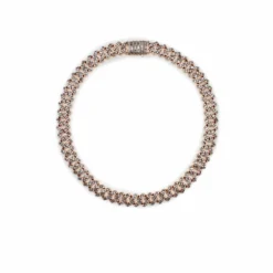 Jewels Aficionado Mens Baguette Diamond Chain Rose Gold Necklace