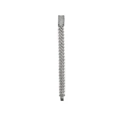 Jewels Aficionado Mens Cuban Link Diamond Chain White Gold Bracelet