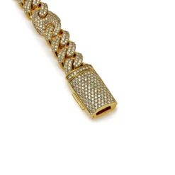 Jewels Aficionado Mens Cuban Link And Gucci Link With Pavé Diamond Yellow Gold Necklace -Horaluxis Sales Store mens cuban link mixed w gucci link pave diamond yg necklace spc cln 147 wrist aficionado 40425587179764