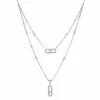 Messika Messika Move Uno 2 Rows Pavé White Gold Diamond Necklace