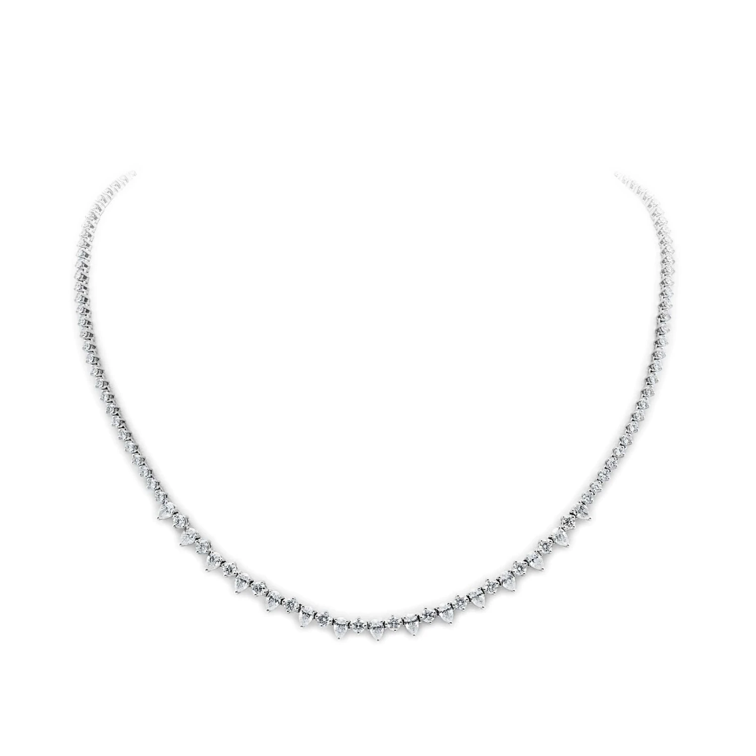 Jewels Aficionado Mixed Shape Diamond Tennis Necklace 1 Jewels Aficionado Mixed Shape Diamond Tennis Necklace