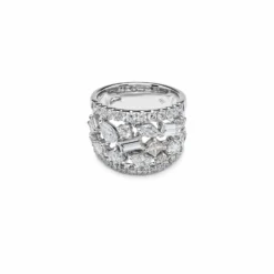 Jewels Aficionado Multi Shape Diamond White Gold Cocktail Ring