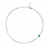 Jewels Aficionado Diamond Tennis Necklace With Emerald Accent