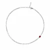 Jewels Aficionado Diamond Tennis Necklace With Ruby Accent