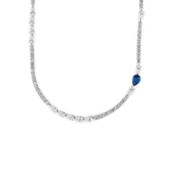 Jewels Aficionado Diamond Tennis Necklace With Sapphire Accent -Horaluxis Sales Store not your average diamond tennis necklace with sapphire jewels aficionado 41372333539572