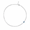 Jewels Aficionado Diamond Tennis Necklace With Sapphire Accent