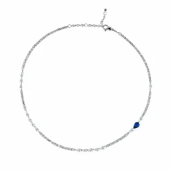 Jewels Aficionado Diamond Tennis Necklace With Sapphire Accent