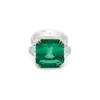 Jewels Aficionado One-of-a-Kind Octagonal-Cut Colombian Emerald Ring With Diamonds