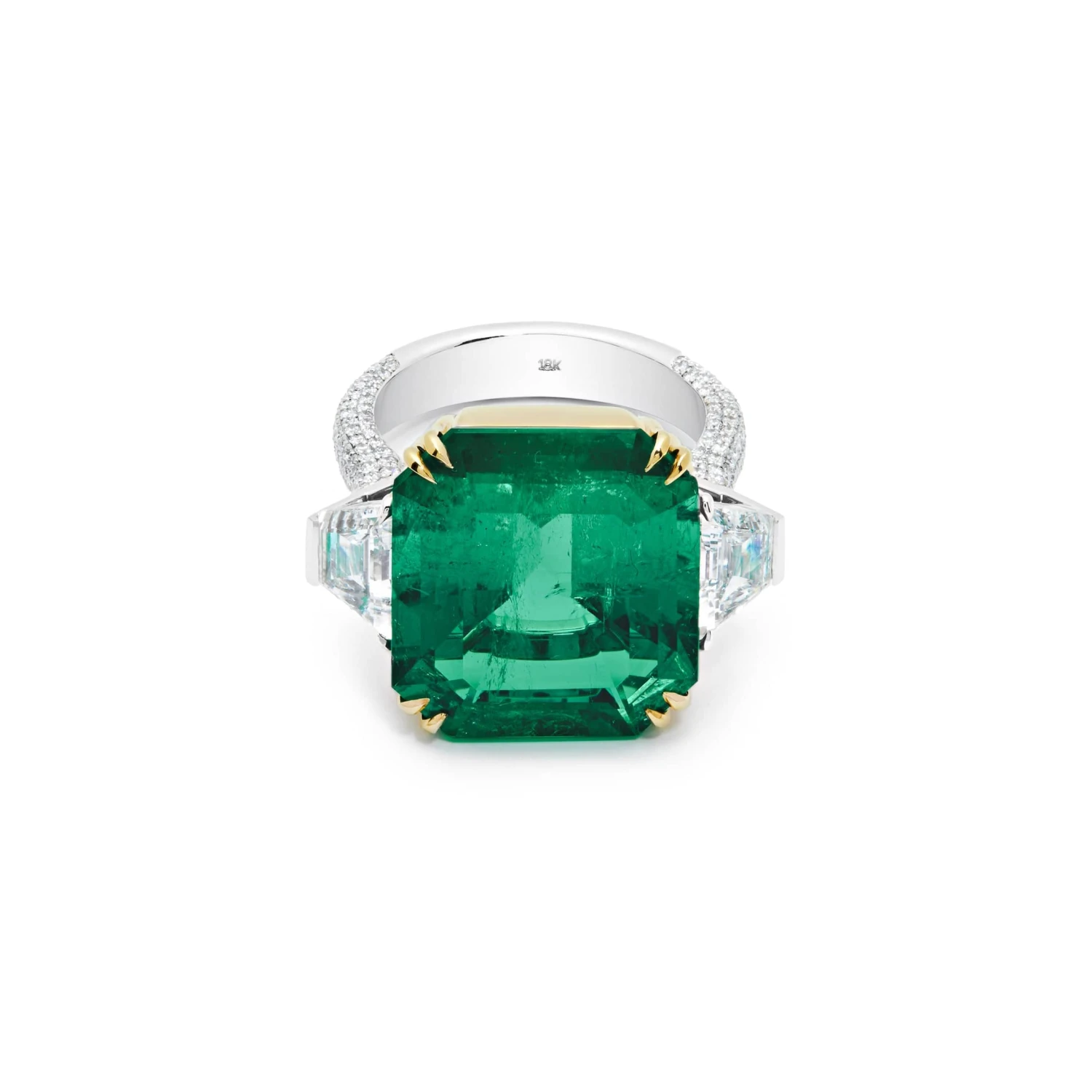Jewels Aficionado One-of-a-Kind Octagonal-Cut Colombian Emerald Ring With Diamonds 1 Jewels Aficionado One-of-a-Kind Octagonal-Cut Colombian Emerald Ring With Diamonds