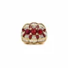Jewels Aficionado Oval Marquise Ruby And Diamond Dome Ring