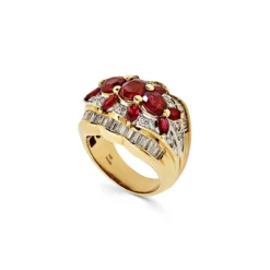 Jewels Aficionado Oval Marquise Ruby And Diamond Dome Ring -Horaluxis Sales Store oval marquise ruby and diamond dome ring wrist aficionado 40878150877428