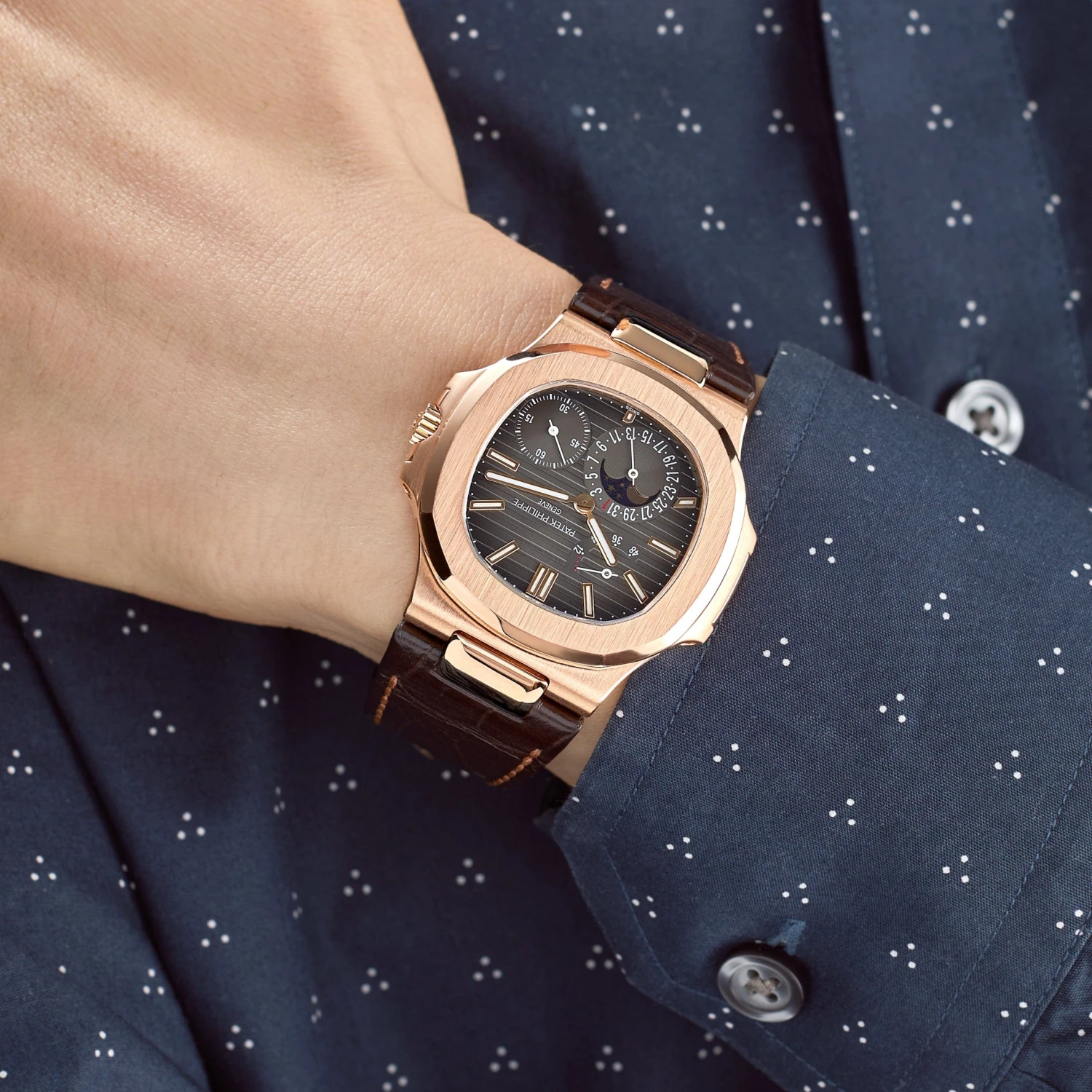 Patek Philippe Patek Philippe Nautilus 5712R-001 Moon Phase Rose Gold 2 Patek Philippe Patek Philippe Nautilus 5712R-001 Moon Phase Rose Gold - Image 2