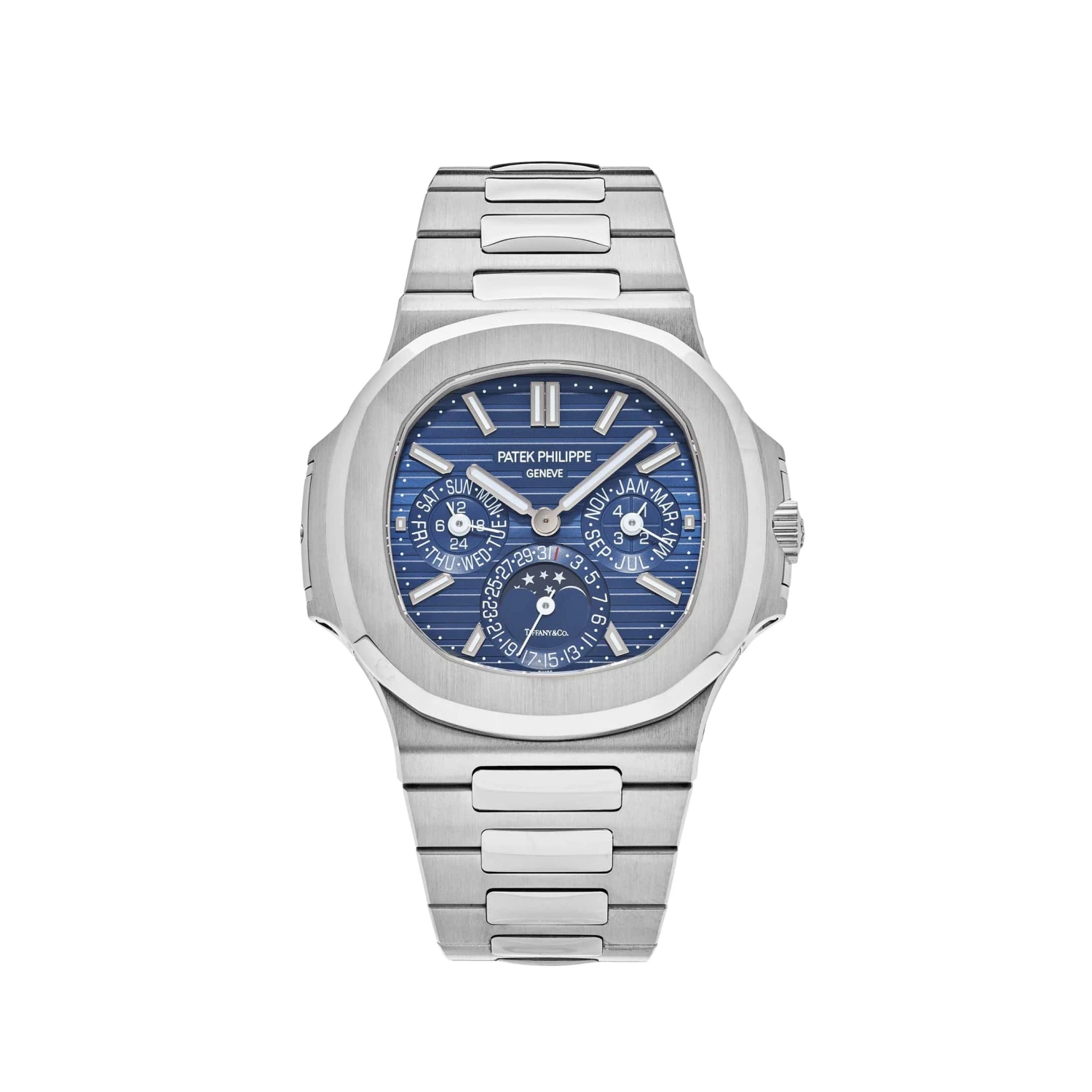 Patek Philippe Patek Philippe Nautilus 5740/1G-001 'Tiffany & Co.' Perpetual Calendar Moon Phase White Gold Blue Dial (2019) 1 Patek Philippe Patek Philippe Nautilus 5740/1G-001 'Tiffany & Co.' Perpetual Calendar Moon Phase White Gold Blue Dial (2019)