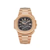 Patek Philippe Patek Philippe Nautilus 5980/1R-001 Flyback Chronograph Date Rose Gold Black Dial