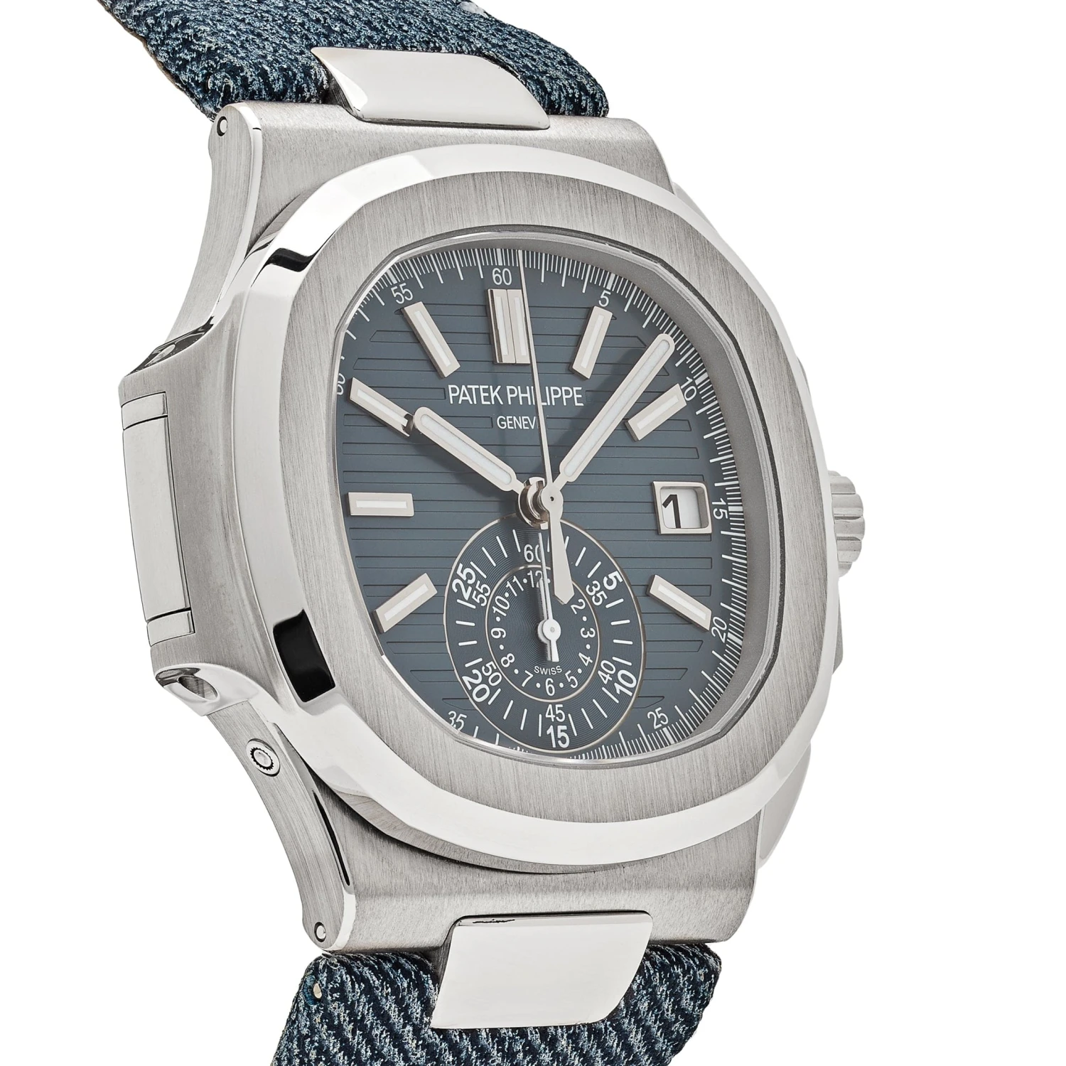 Patek Philippe Patek Philippe Nautilus 5980/60G-001 Flyback Chronograph White Gold Blue-Gray Dial (2024) 4 Patek Philippe Patek Philippe Nautilus 5980/60G-001 Flyback Chronograph White Gold Blue-Gray Dial (2024) - Image 4