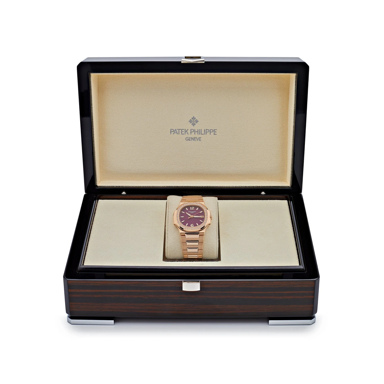 Patek Philippe Patek Philippe Nautilus 7010/1R-013 'Ladies' Quartz Rose Gold Purple Diamond Bezel 6 Patek Philippe Patek Philippe Nautilus 7010/1R-013 'Ladies' Quartz Rose Gold Purple Diamond Bezel - Image 6