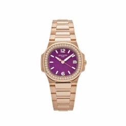 Patek Philippe Patek Philippe Nautilus 7010/1R-013 'Ladies' Quartz Rose Gold Purple Diamond Bezel