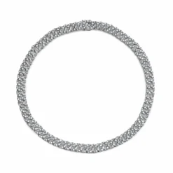 Jewels Aficionado Pavé Diamond White Gold Chain Link Necklace