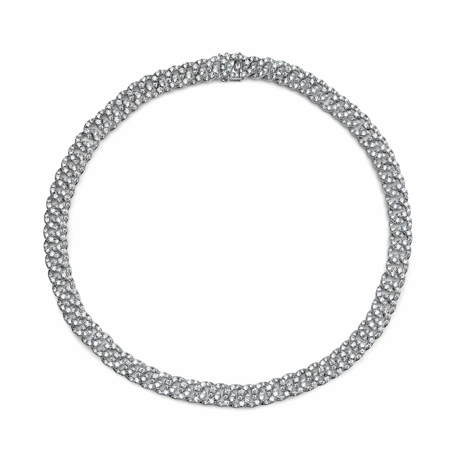Jewels Aficionado Pavé Diamond White Gold Chain Link Necklace 1 Jewels Aficionado Pavé Diamond White Gold Chain Link Necklace