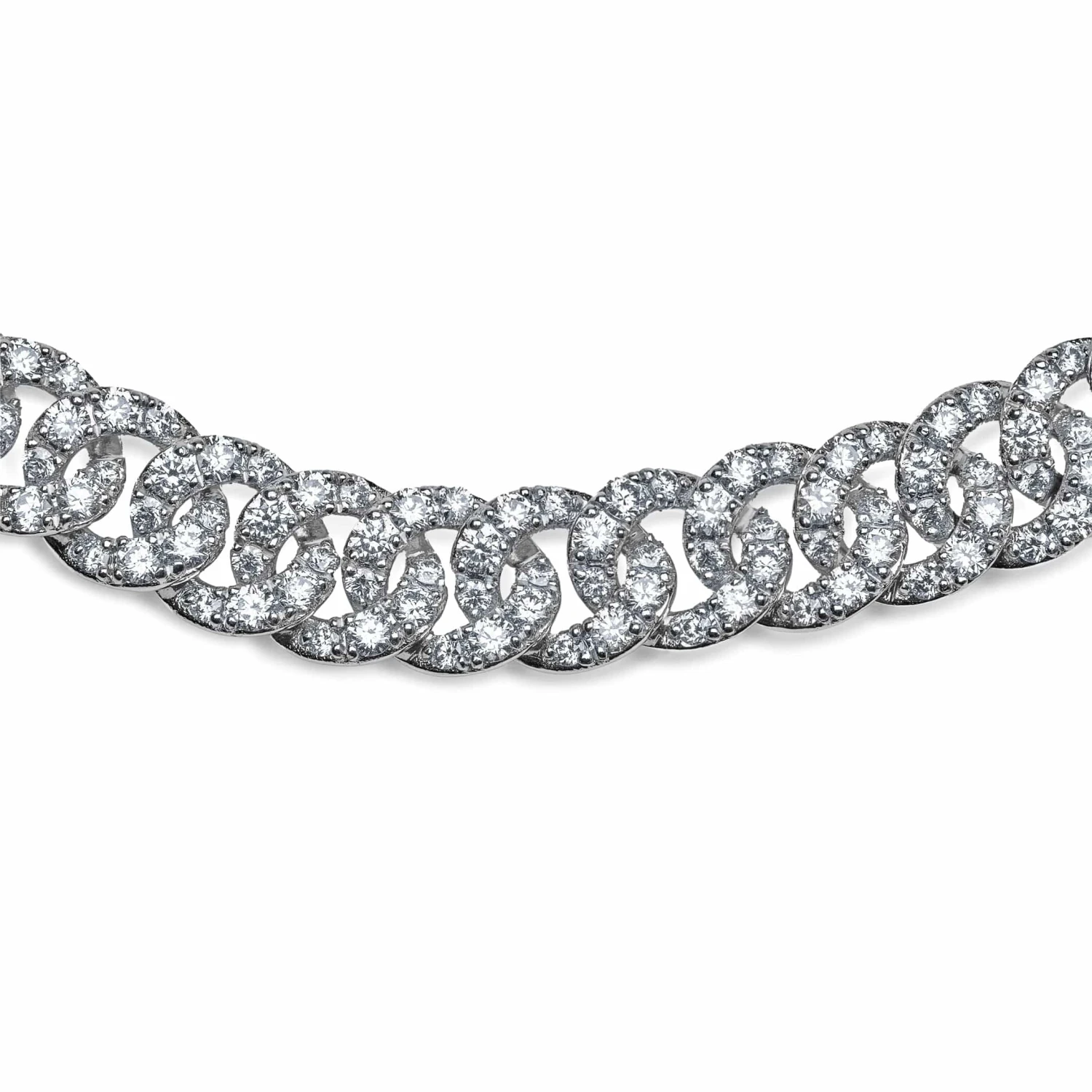 Jewels Aficionado Pavé Diamond White Gold Chain Link Necklace 3 Jewels Aficionado Pavé Diamond White Gold Chain Link Necklace - Image 3
