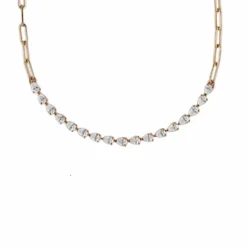 Jewels Aficionado Pear-Shaped Diamond And Rose Gold Paperclip Necklace -Horaluxis Sales Store pear shaped diamond and rose gold paperclip necklace jewels aficionado 41553725391092