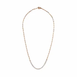 Jewels Aficionado Pear-Shaped Diamond And Rose Gold Paperclip Necklace