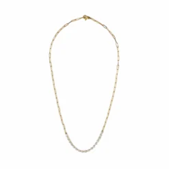 Jewels Aficionado Pear-Shaped Diamond And Yellow Gold Paperclip Necklace