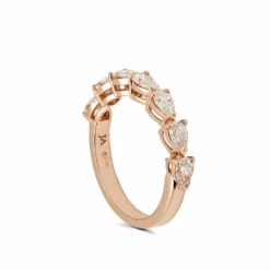 Jewels Aficionado Pear-Shaped Diamond Half Eternity Rose Gold Band -Horaluxis Sales Store pear shaped diamond half eternity rose gold band jewels aficionado 41833111486708