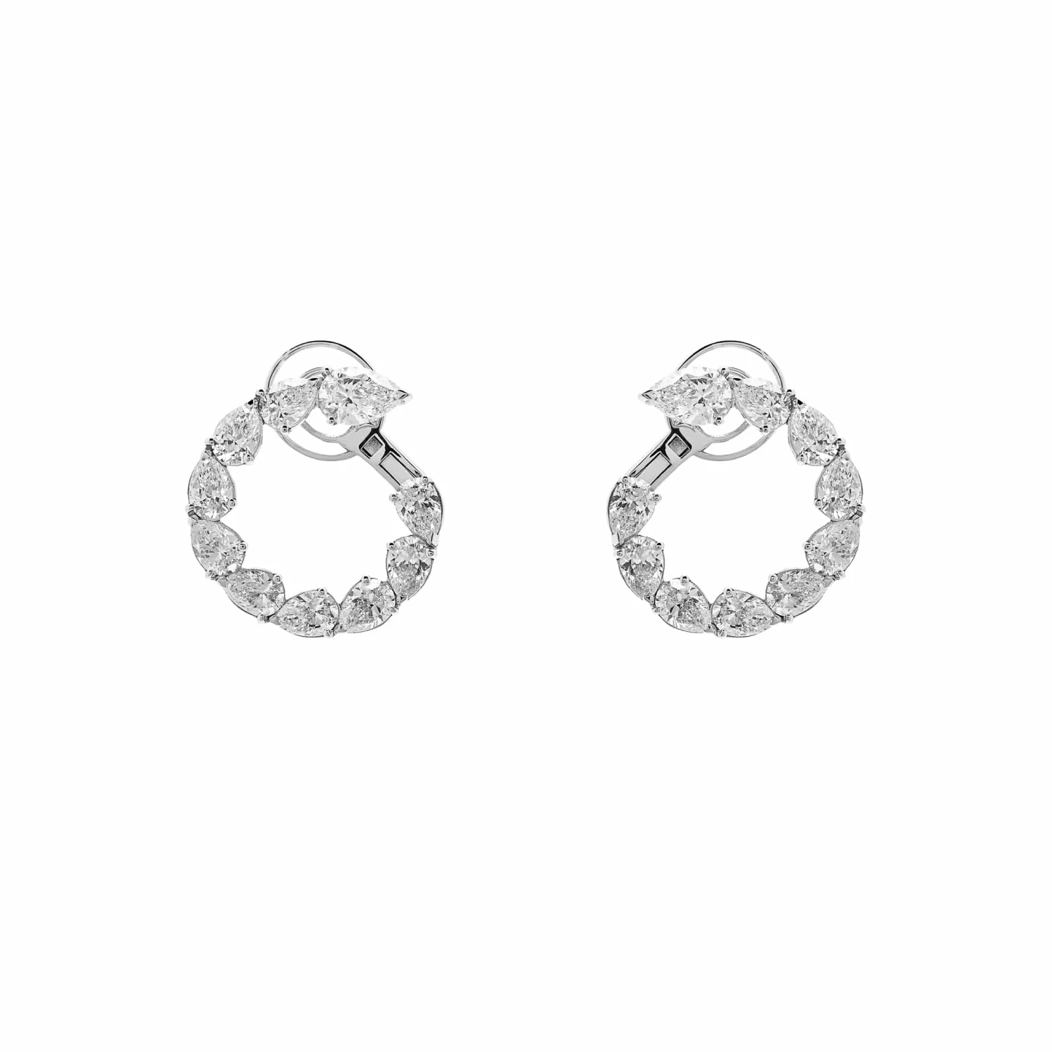 Jewels Aficionado Pear-Shaped Diamond Hoop Earrings 1 Jewels Aficionado Pear-Shaped Diamond Hoop Earrings