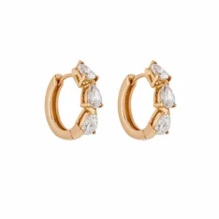 Jewels Aficionado Pear-Shaped Diamond Huggies In Rose Gold