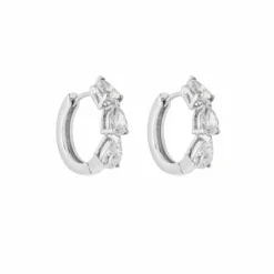 Jewels Aficionado Pear-Shaped Diamond Huggies In White Gold