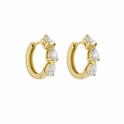 Jewels Aficionado Pear-Shaped Diamond Huggies In Yellow Gold