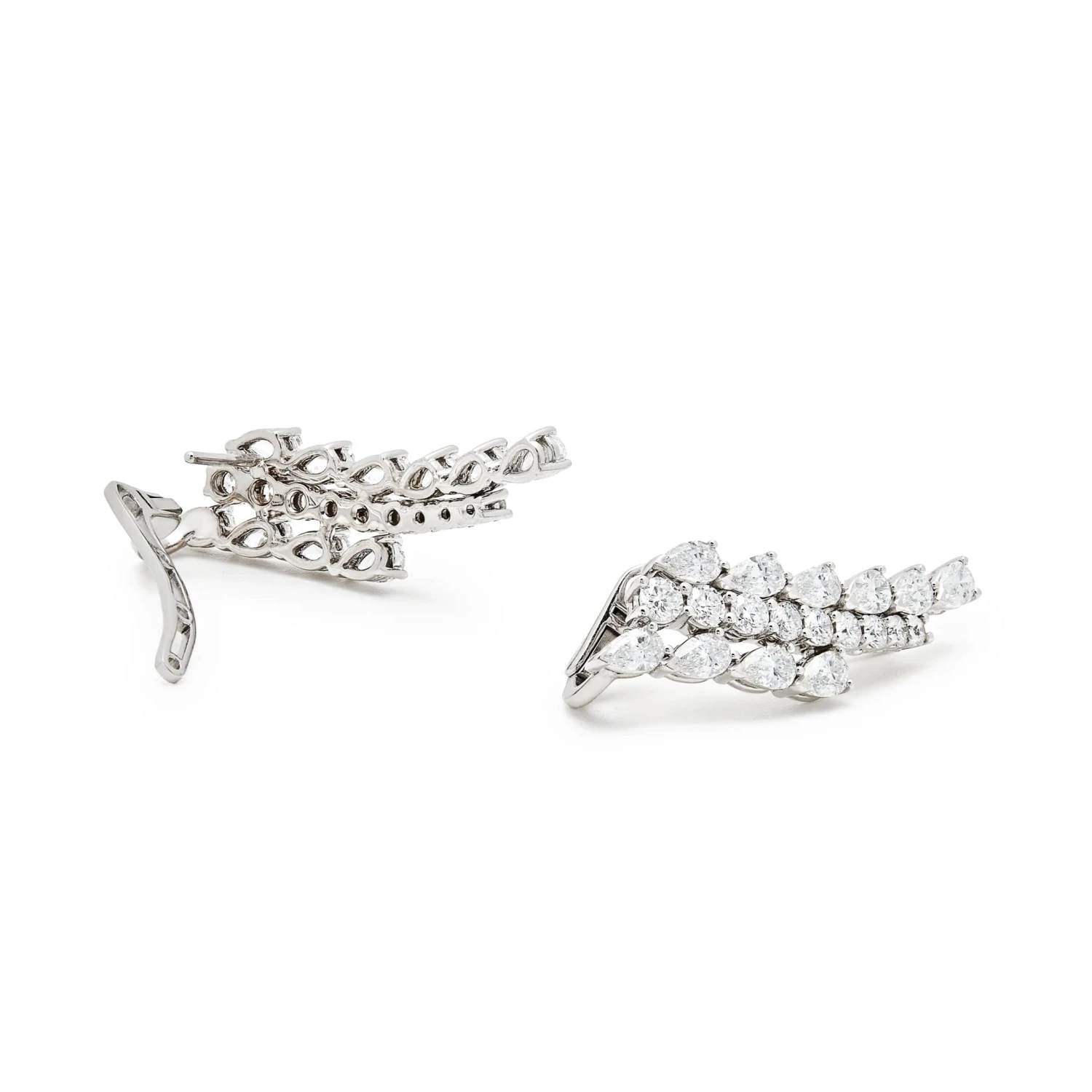 Jewels Aficionado Pear-Shaped Diamond Wing Ear Climbers 3 Jewels Aficionado Pear-Shaped Diamond Wing Ear Climbers - Image 3
