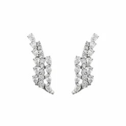 Jewels Aficionado Pear-Shaped Diamond Wing Ear Climbers
