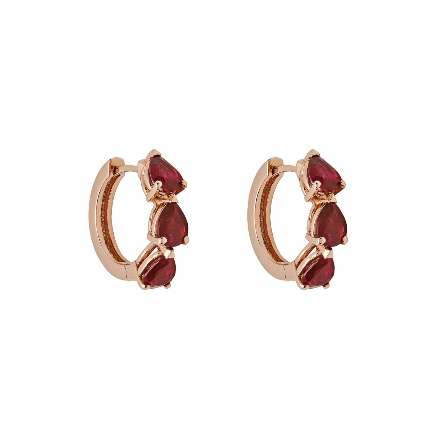 Jewels Aficionado Pear-Shaped Ruby Huggies 1 Jewels Aficionado Pear-Shaped Ruby Huggies