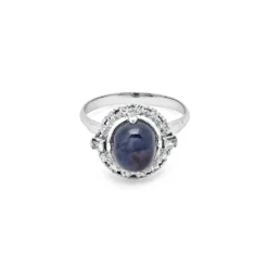 Jewels Aficionado Platinum Antique Sapphire And Diamond Ring
