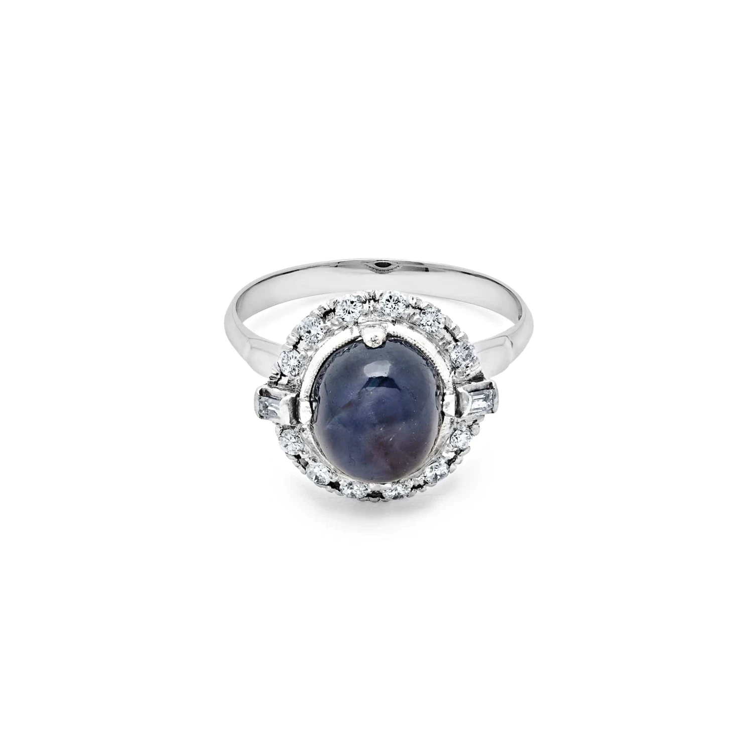 Jewels Aficionado Platinum Antique Sapphire And Diamond Ring 1 Jewels Aficionado Platinum Antique Sapphire And Diamond Ring
