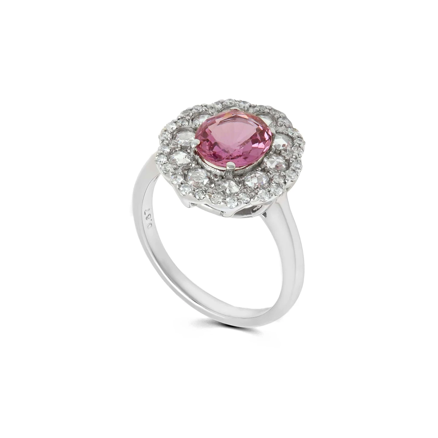 Jewels Aficionado Pink Sapphire And Diamond Cluster Ring 3 Jewels Aficionado Pink Sapphire And Diamond Cluster Ring - Image 3