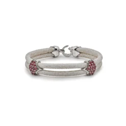 StingHD Pure Silver Ruby White Stingray Bracelet