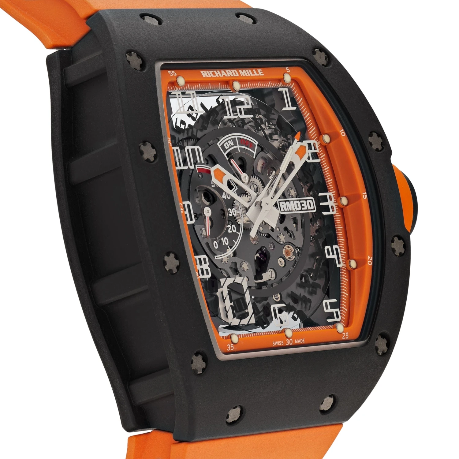 Richard Mille Richard Mille RM 030 Americas Black Carbon Orange Strap Limited Edition 3 Richard Mille Richard Mille RM 030 Americas Black Carbon Orange Strap Limited Edition - Image 3