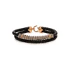 StingHD Rose Gold Black Diamond Bar Bracelet