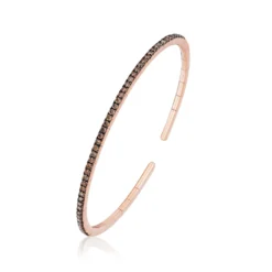 Jewels Aficionado Rose Gold And Chocolate Diamond Bangle